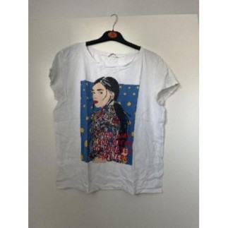 T-shirt femme blanc et tête...
