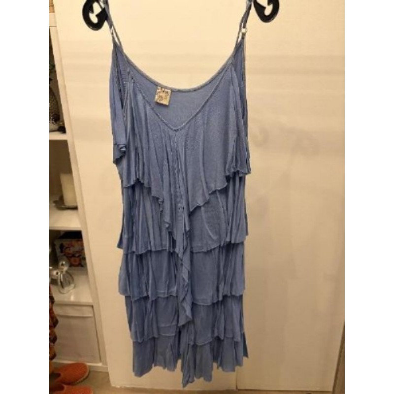 Robe volant bleue xdye