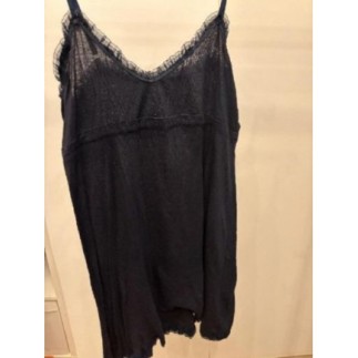 Robe bretelles dentelle marine