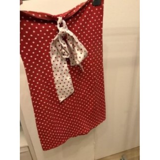 Robe framboise pois noeud