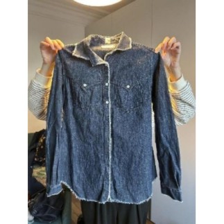 Chemise jeans bleue serge...