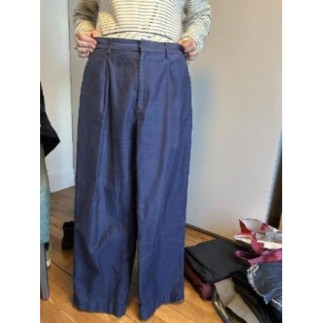 Pantalon femme bleu large...