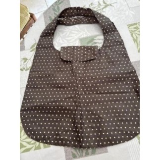 Tote bag marron points beige