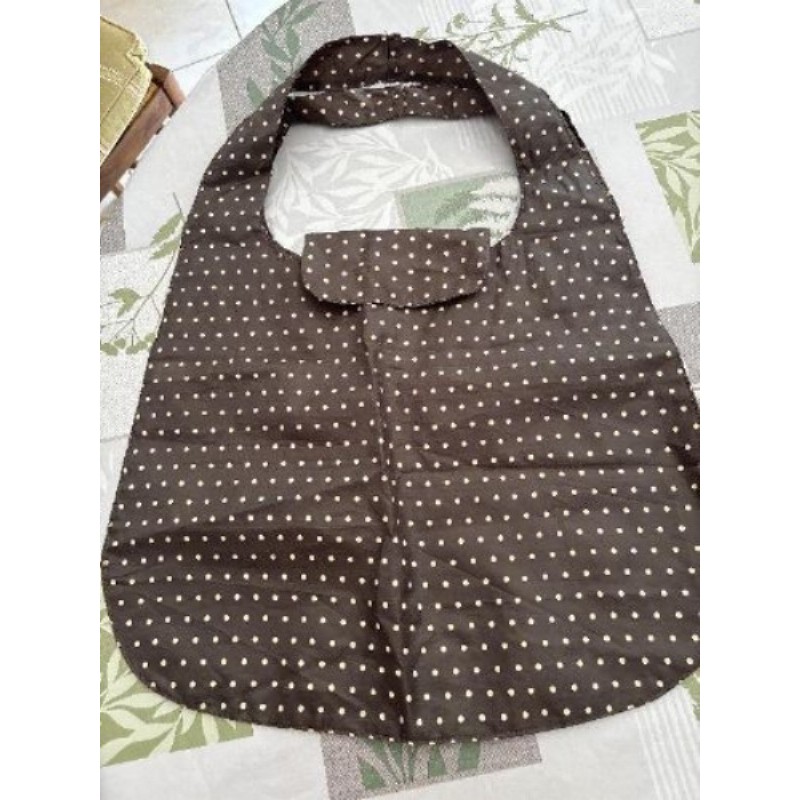 Tote bag marron points beige