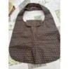 Tote bag marron points beige