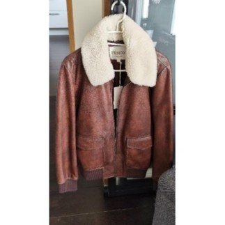 Veste cuir marron Maison 123
