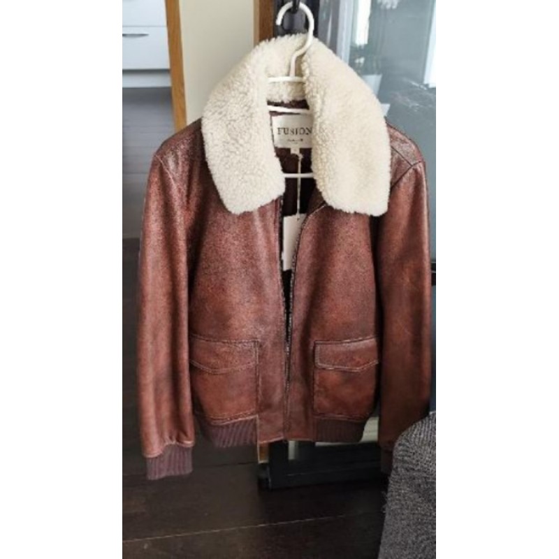 Veste cuir marron Maison 123