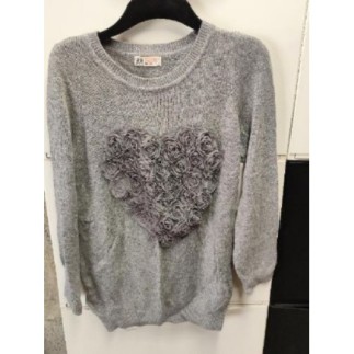 Pull gris avec coeur H&M...