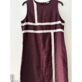 Robe lin blanc bordeaux 46