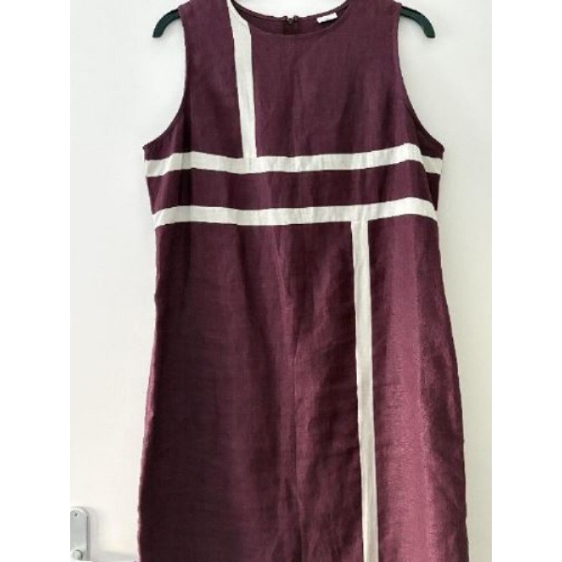 Robe lin blanc bordeaux 46