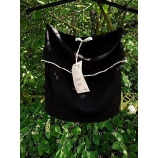 TOP BANDEAU NOIR STRASS...