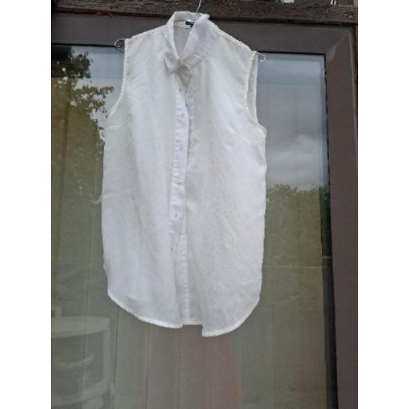 CHEMISIER BLANC SANS MANCHES KIABI L