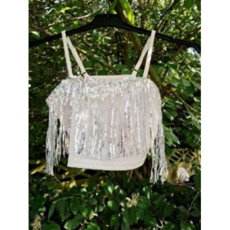 TOP BLANC SEQUINS ARGENT...
