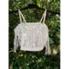 TOP BLANC SEQUINS ARGENT BRETELLES XS
