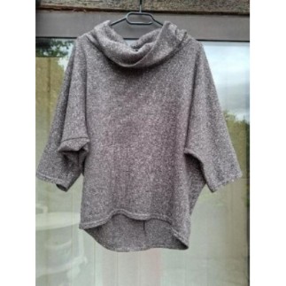 PULL COL BENITIER TAUPE ET...
