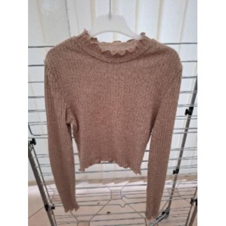 PULL LEGER MARRON GLACE XS