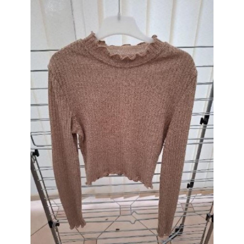 PULL LEGER MARRON GLACE XS