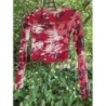 TOP MANCHES LONGUES BORDEAUX ET NOIR BERSHKA XS