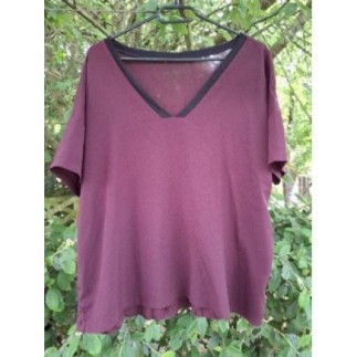 BLOUSE PRUNE COL V NOIR