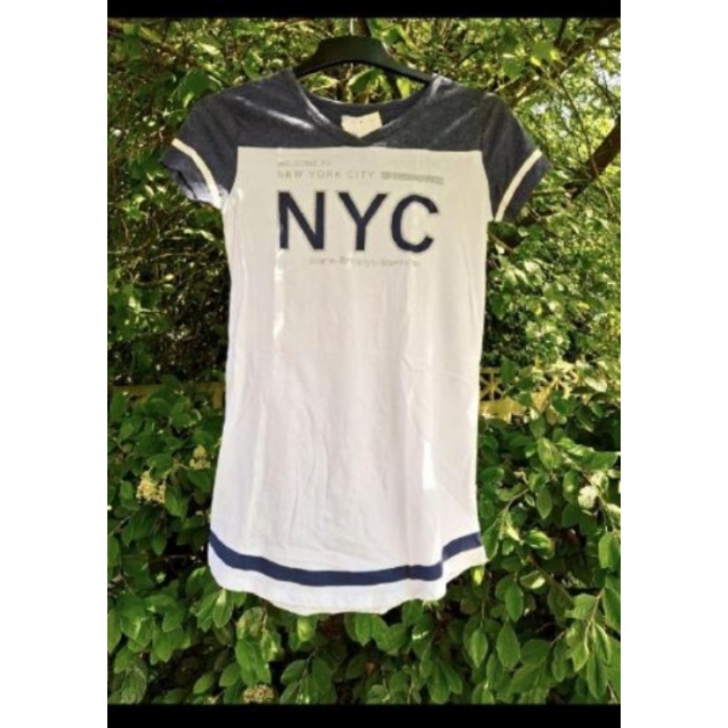 CHEMISE NUIT BLEU BLANC NYC LA HALLE XS
