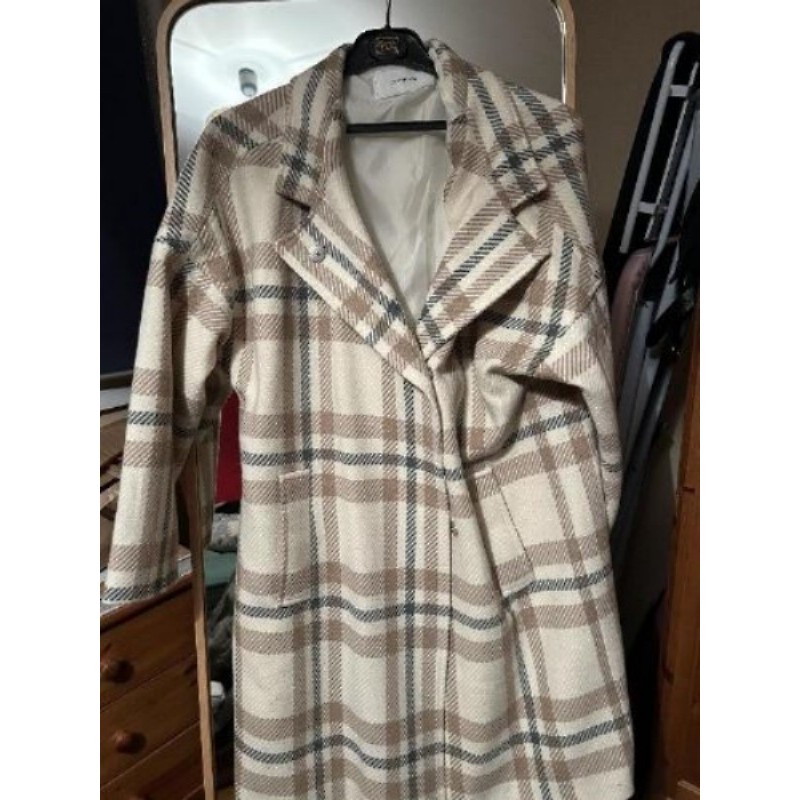 Manteau femme  crème rayé taille 40