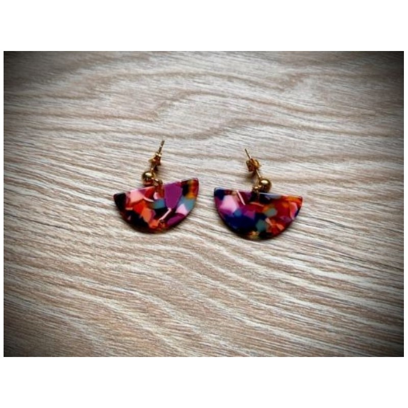 Boucles d'oreilles tons violet - neuves
