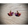 Boucles d'oreilles tons violet - neuves
