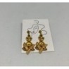 Boucles d'oreiles fleurs dore´es et e´mail