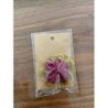 Broche fleur en laine violet et vert 
