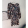 Robe multicolore manche longues avec ceinture intégré 