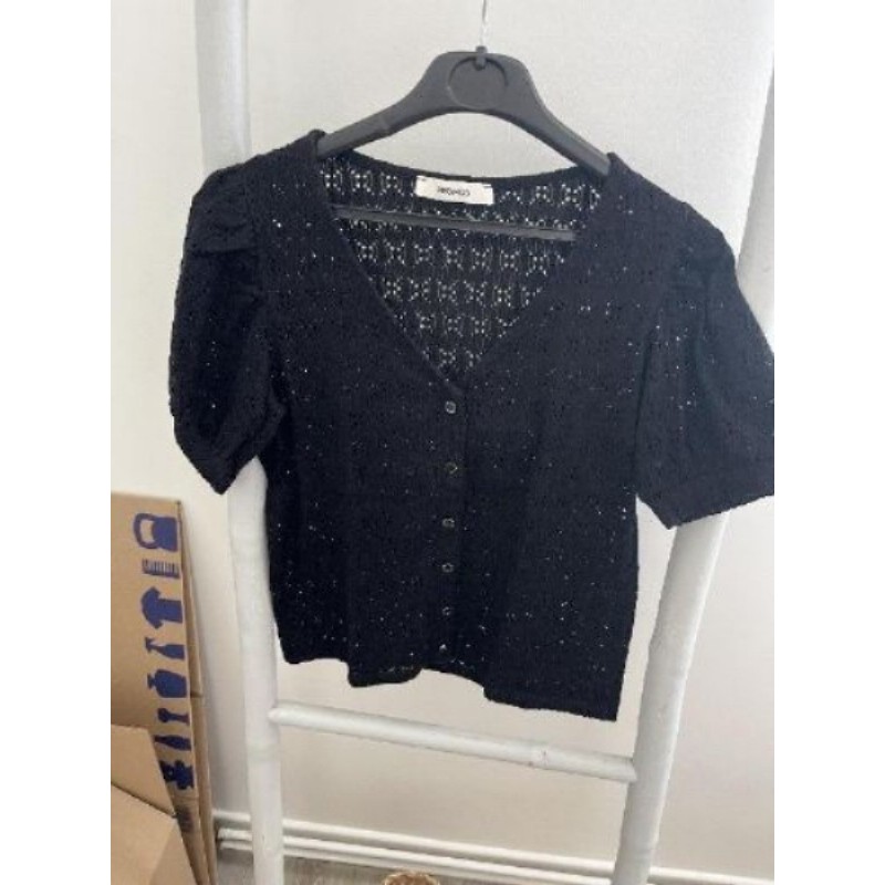 Tee-shirt Noir manches ballon Promod Taille S 