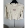 Tee-shirt écru cœur violet Zara 4 ans 