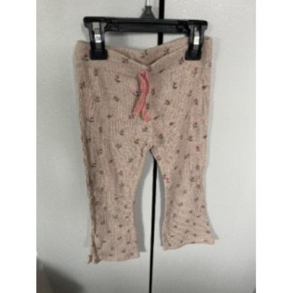 Pantalon évasé beige motifs...
