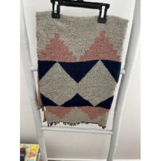 Écharpe bleu/rose/beige 