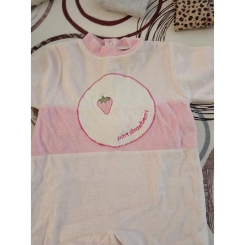 3 mois pyjama rose fraise 
