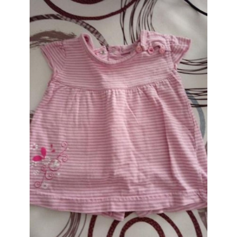 3 mois canari rayé rose 