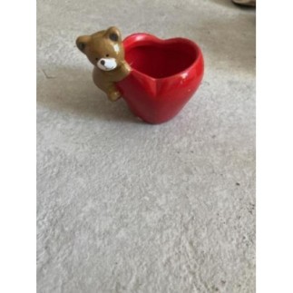 Mini vase cœur ourson
