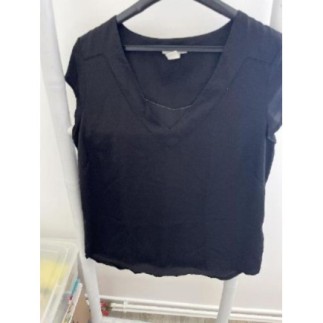 Tee-shirt fluide noir évasé...