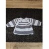 pull en maille à rayures 1 mois marque "P'tit Bisou"