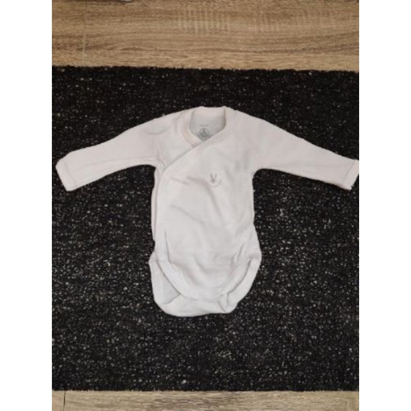 body cache-cœur manches longues 1 mois marque "Petit Bateau"