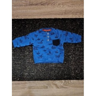 sweat-shirt fin bleu à...