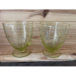 Lot 2 verres à eau vert