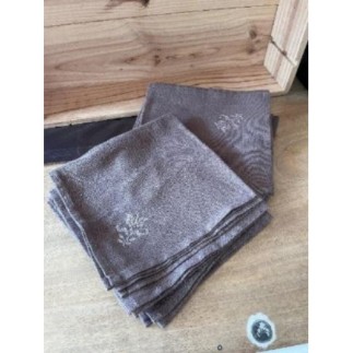 Lot 6 serviettes marron en...