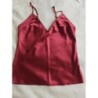 Top satin rouge taille M