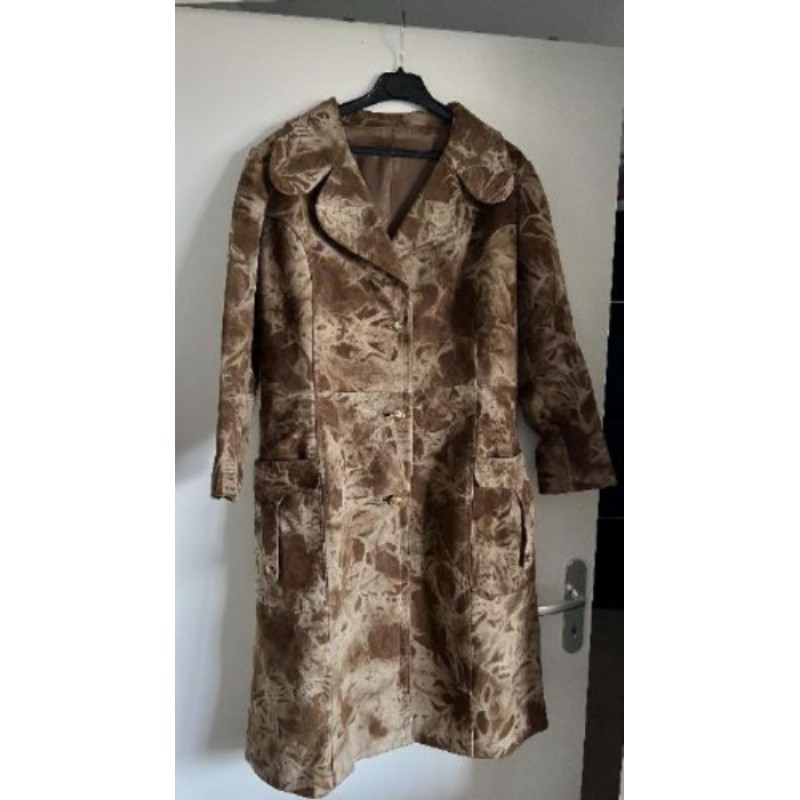 Manteau long Vintage Cuir Daim - Taille M