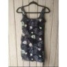Robe été courte motif fleurs et dragons noire Tally Welj
