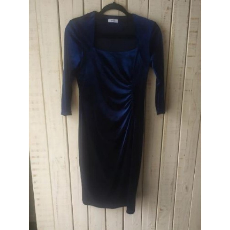 Robe de soirée velours bleu nuit 38 Yessica