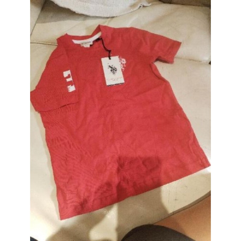 t shirt 8 ans u. s. polo assn. rouge neuf avec étiquette 
