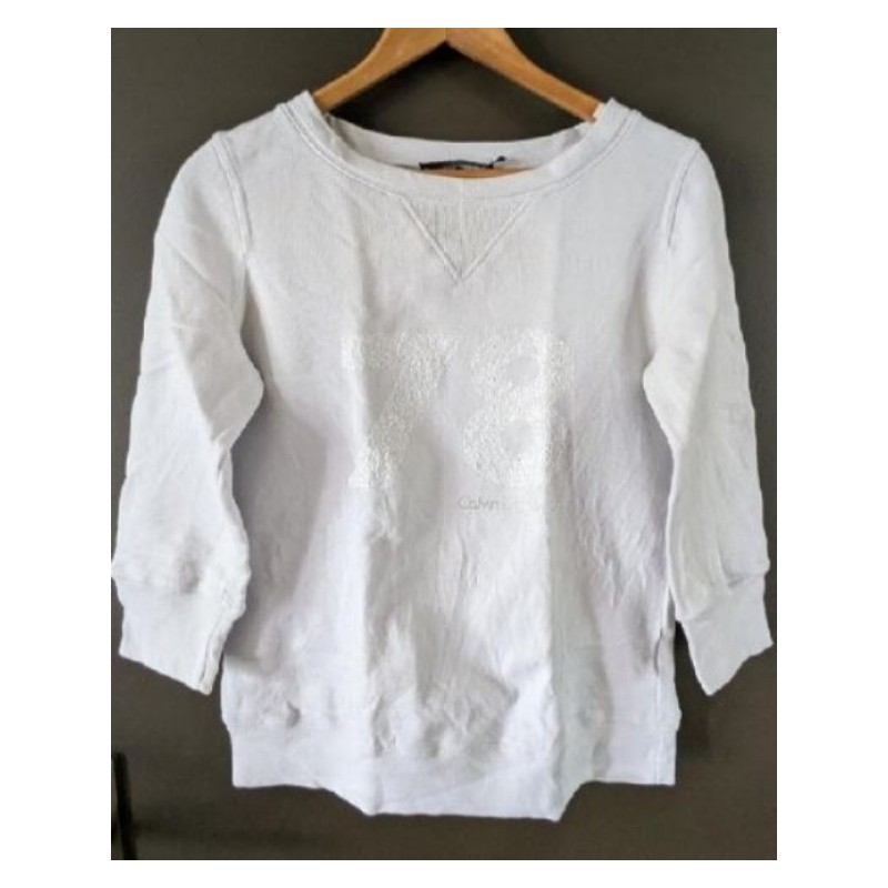 Sweat Blanc Calvin Klein Jeans Taille : XS