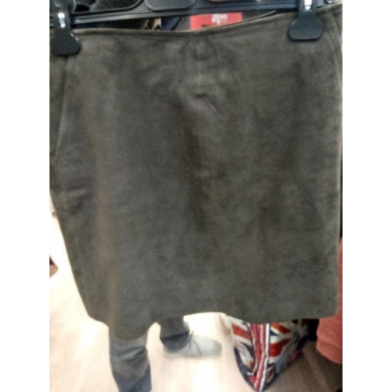 Jupe en peau doublée grise avec poche "Monoprix" T36